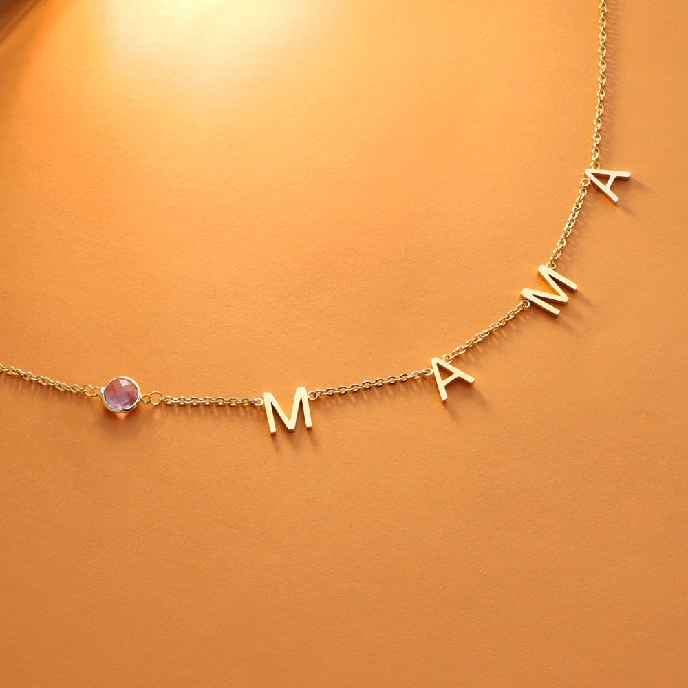 Women's Personalized Name Pendant Necklace, Initial Chain - Gold - size comparison