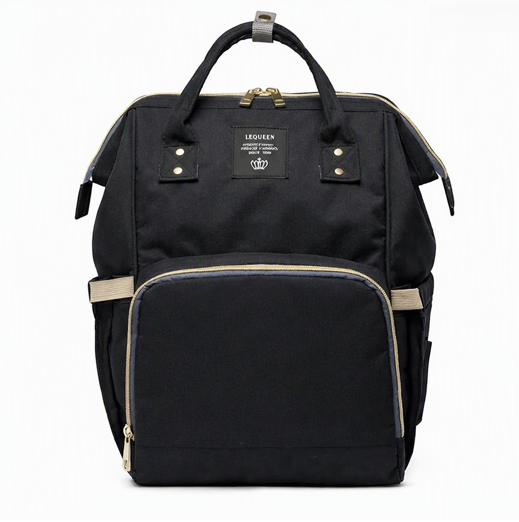 Fashion Mummy Maternity Nappy Bag - Black gray - detail close-up
