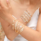 Womens Zircon Bracelet With Flower And Heart Designs - 101Style - front view
