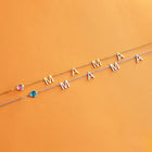 Women's Personalized Name Pendant Necklace, Initial Chain - Silver - side view