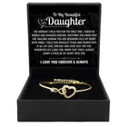Hollow Zircon Heart Open-End BraceletLight Luxury - Gold - back view