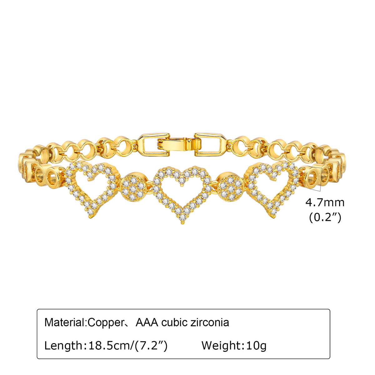Zircon Flower Heart Bracelet – Sparkling Statement Jewelry