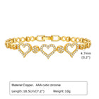 Zircon Flower Heart Bracelet – Sparkling Statement Jewelry