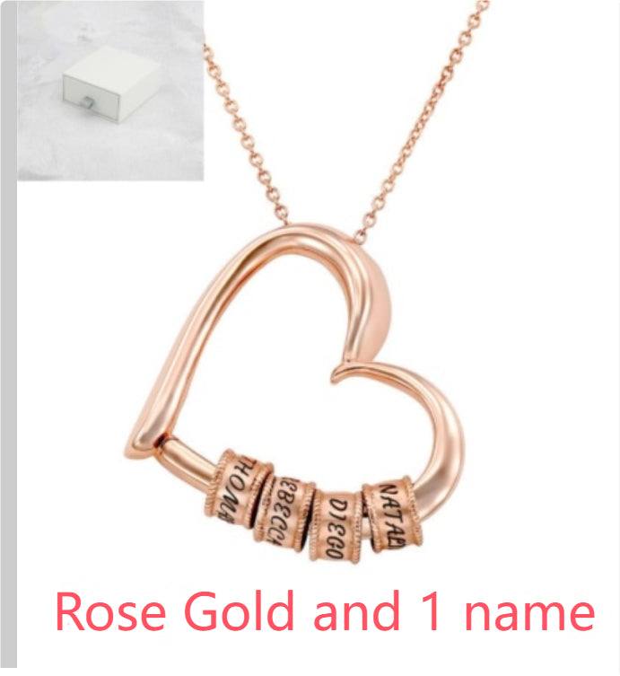 custom heart name necklace engraved pendant gift