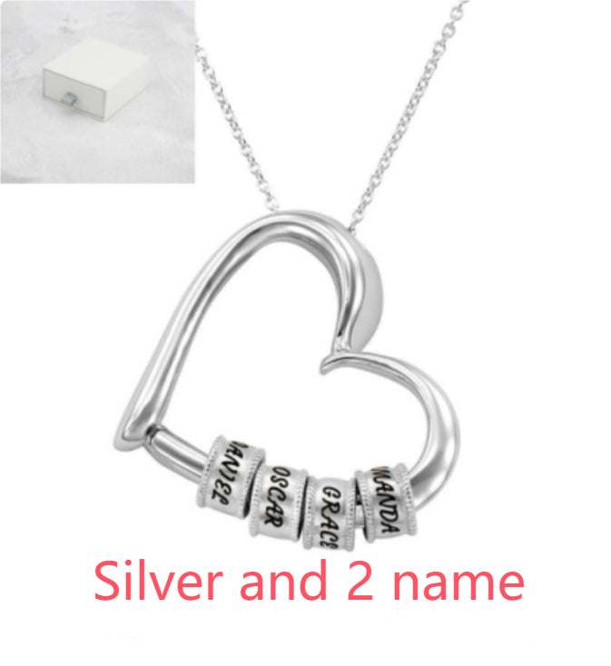 custom heart name necklace engraved pendant gift