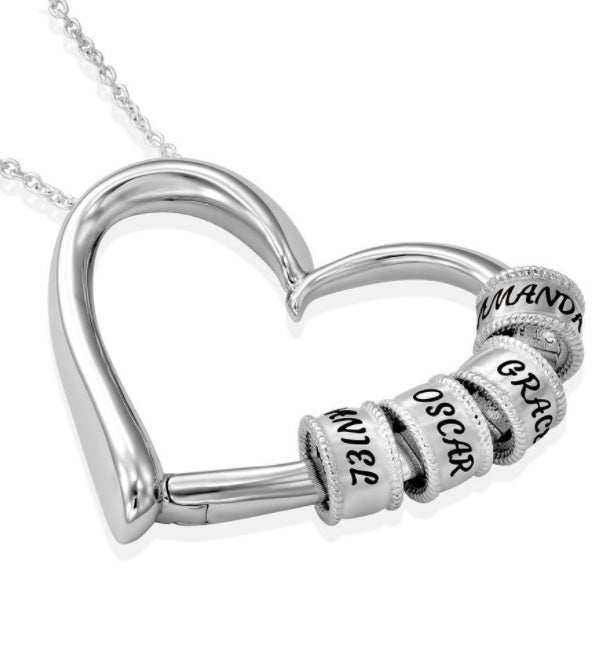 custom heart name necklace engraved pendant gift
