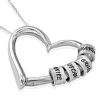 custom heart name necklace engraved pendant gift