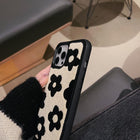 Plush Flowers Are Suitable For Ladies Autumn And Winter Mobile Phone Cases - Orange core - side view