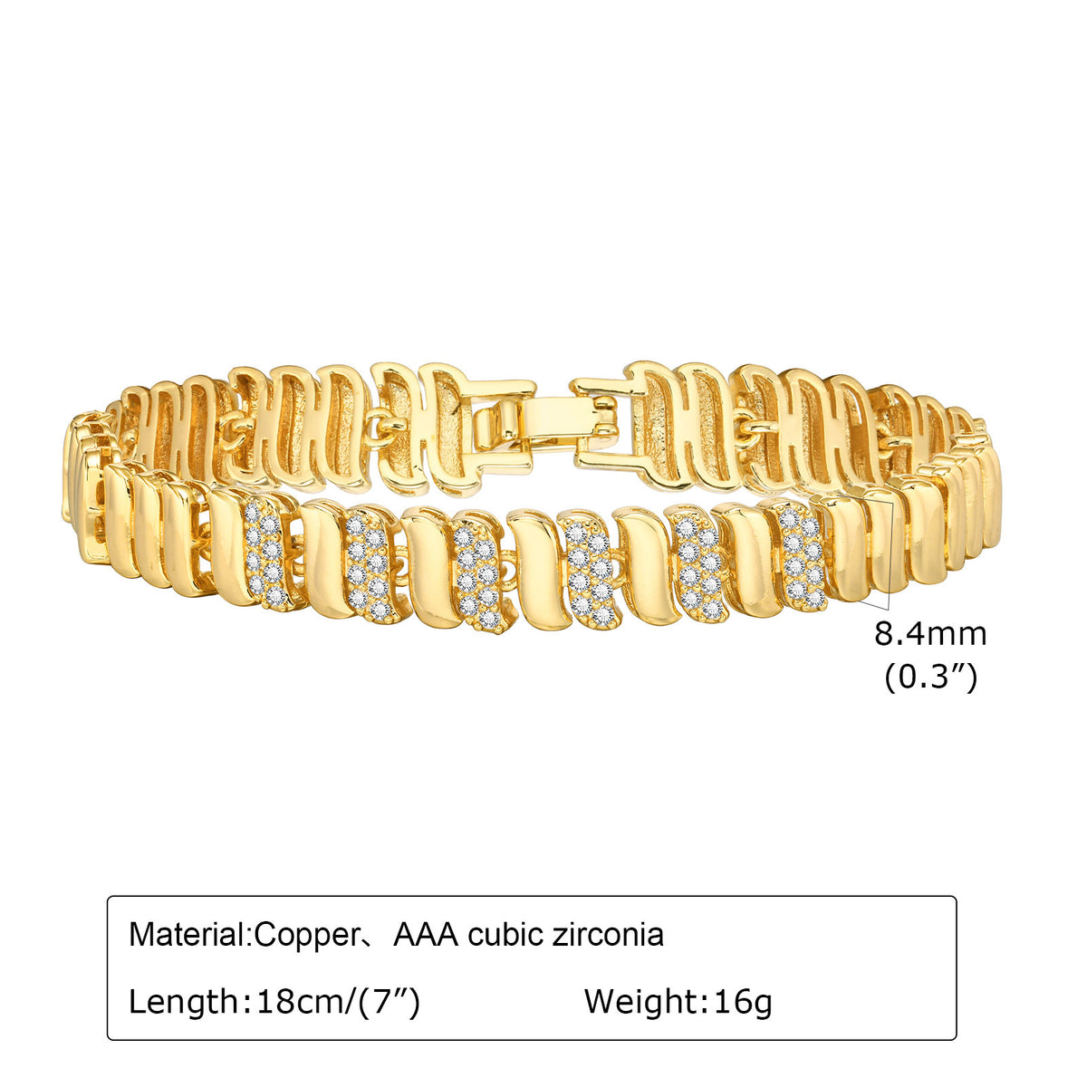Zircon Flower Heart Bracelet – Sparkling Statement Jewelry