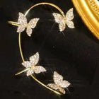 Fashion Earring Butterfly Ear Clip And Ear Hook Jewelry - Set2 - back view
