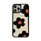 Plush Flowers Are Suitable For Ladies Autumn And Winter Mobile Phone Cases - Orange core - gift box included