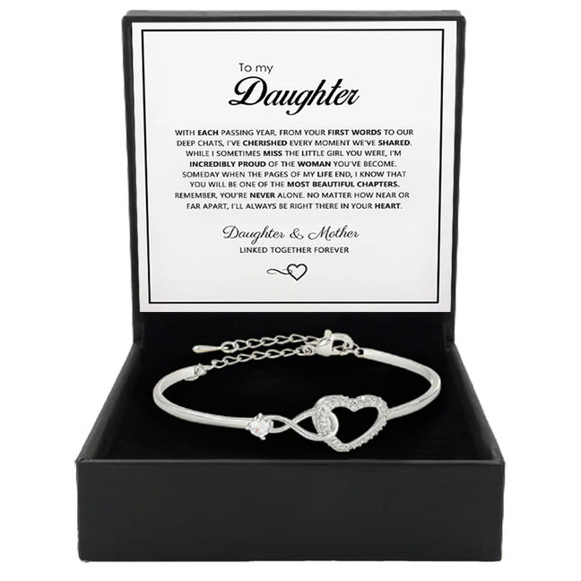 Hollow Zircon Heart Open-End BraceletLight Luxury - Gold - color option displayed