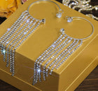 Fashionable And Simple Long Tassel Earrings - New Gold Left - packaging shown