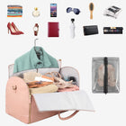 Large Capacity Travel Duffle Bag Women's Handbag Folding Suit Bag Waterproof Clothes Totes - Beige - front view