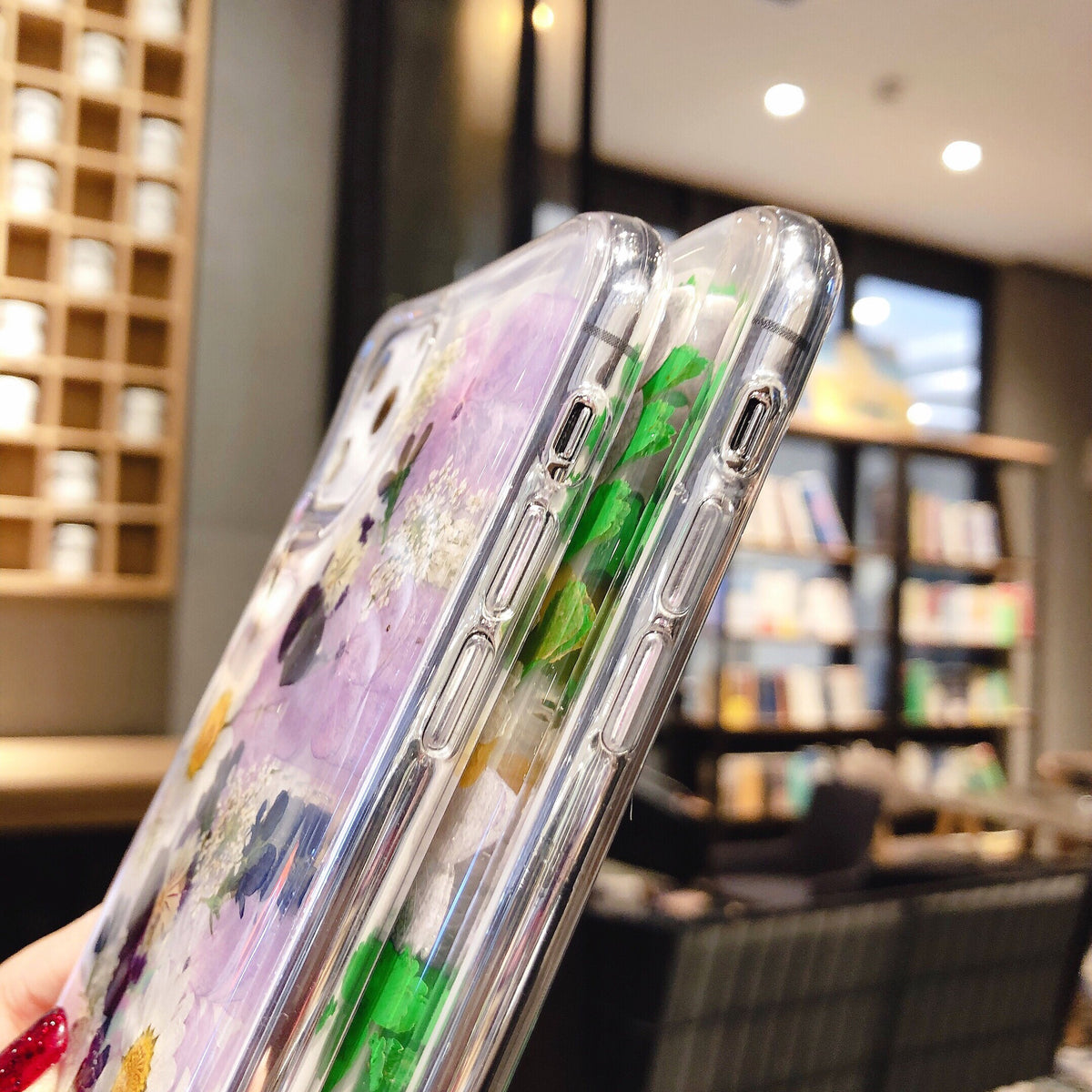 Preserved Flower Epoxy Phone Cases - Green - worn styled shot