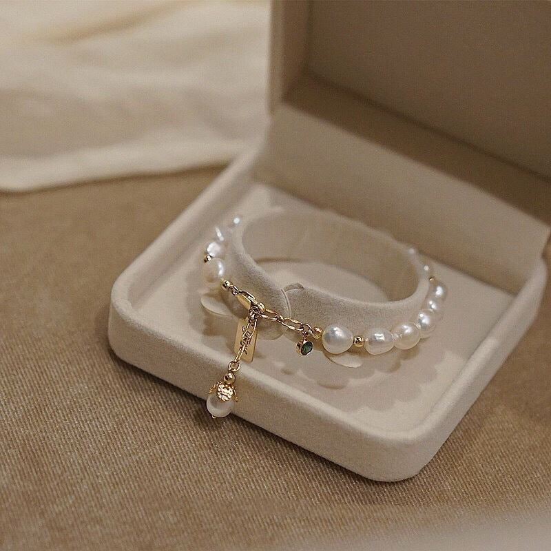 Natural Zircon Pearl Bracelet Ins Fashion Luxury Jewelry - side view (3 of 5)