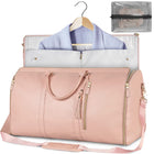 Large Capacity Travel Duffle Bag Women's Handbag Folding Suit Bag Waterproof Clothes Totes - A Black - front view