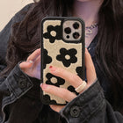 Plush Flowers Are Suitable For Ladies Autumn And Winter Mobile Phone Cases - Orange core - front view