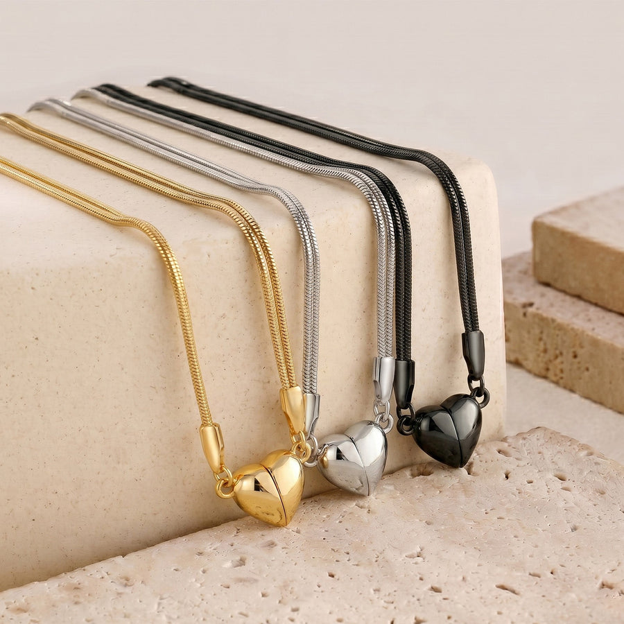 Magnetic Couples Heart Necklace – His & Hers Matching Set