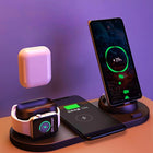 Wireless Charger For IPhone Fast Charger For Phone Fast Charging Pad For Phone Watch 6 In 1 Charging Dock Station - Black - front view
